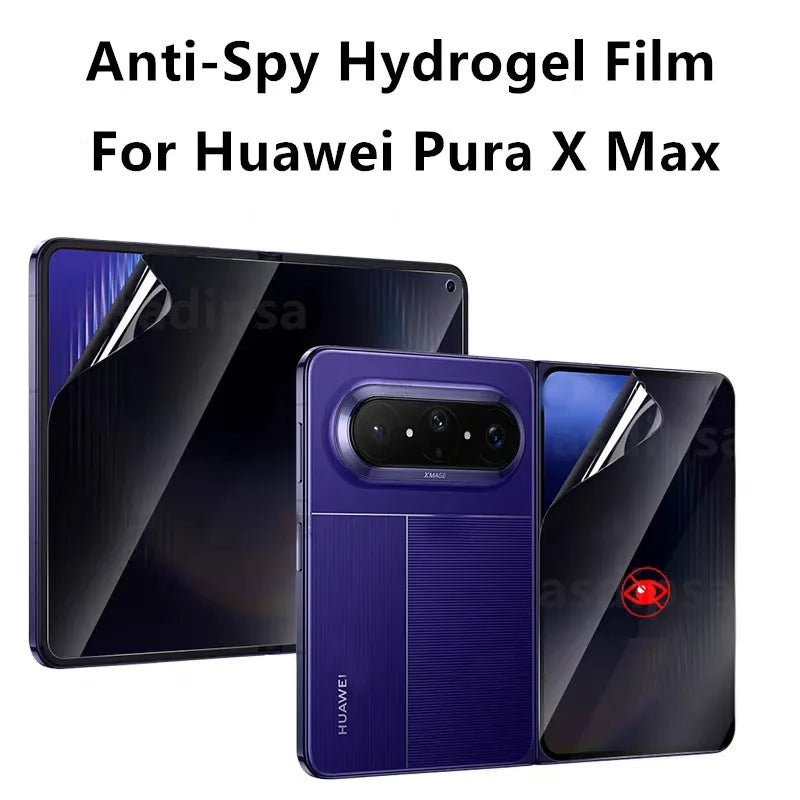 Matte HD Soft Anti-Peeping Privacy Screen Protector For Huawei Pura X Max PuraX Anti-Shatter Front Back Anti-Spy Hydrogel Film