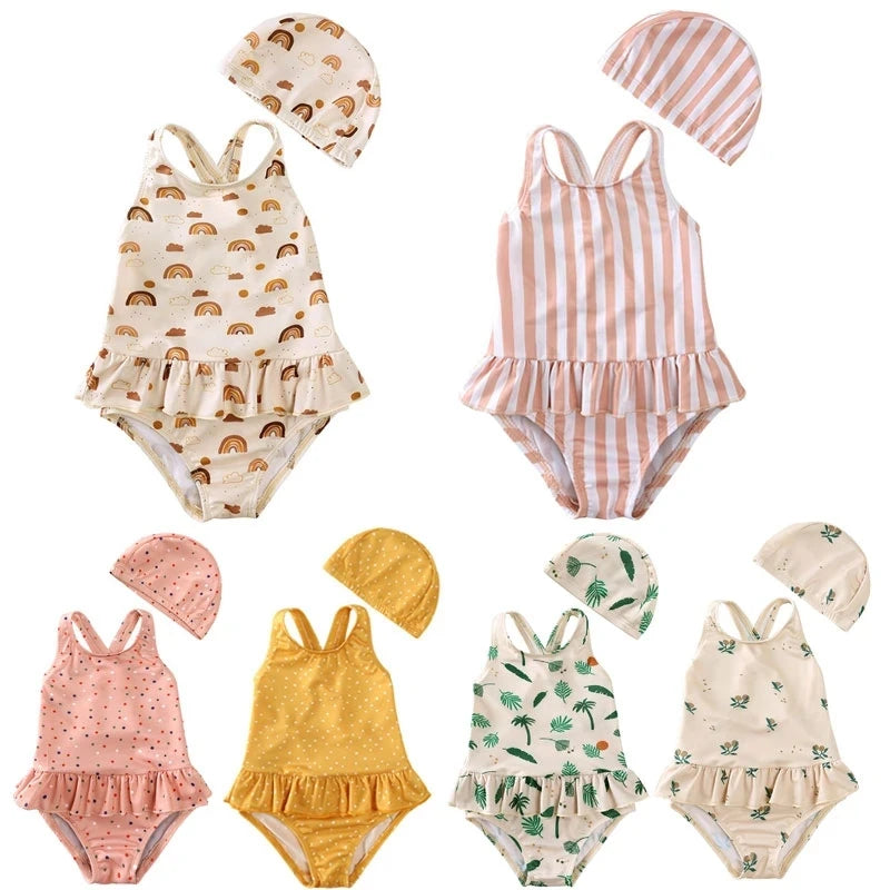 2026 Summer Kids Girls Swim Wears Baby Girl Set Beach Seaside Clothes 9M-8T Sister Swimming Suits Fashion Sunbeach Swimsuit