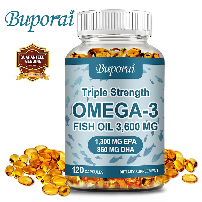 Omega-3 Fish Oil Supplement - Rich in EPA+DHA, Supports Joint, Brain and Eye Health, Enhances Immune Function, and  Antioxidant