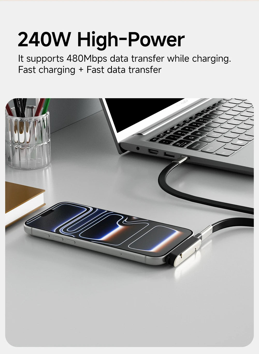 240W Fast Charging Bracket Adapter Portable Type C Male To Type C Female Converter With Foldable Phone Stand for iphone 15 16 17
