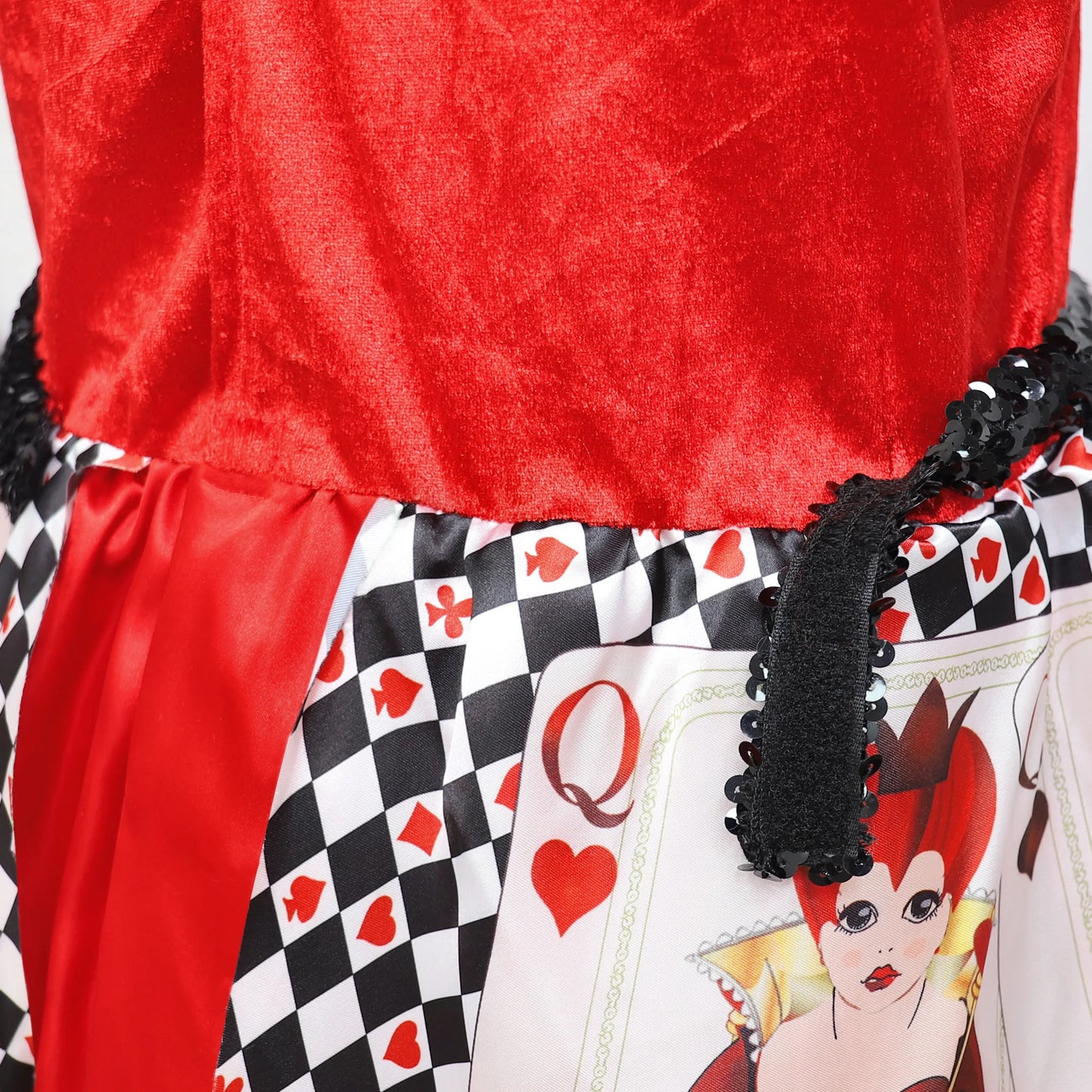 Halloween Red Queen Hearts Cosplay Girls Costume Poker Print Wonderland Birthday Party Dress Girl Stage Drama Show Kids Clothing