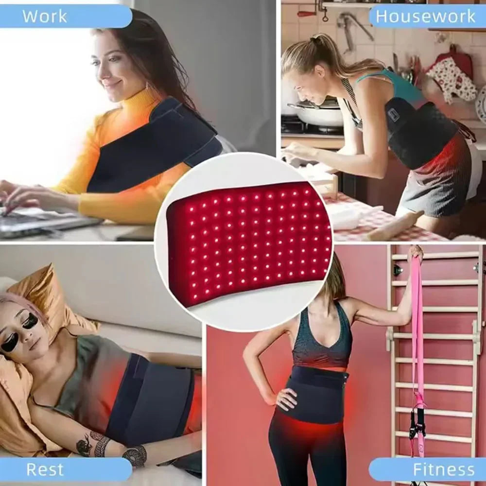 Red Infrared Light Therapy Pad LED Beauty Devices for Face and Body Back Knee Hands Feet Relief Portable 660nm 850nm Heat Pad