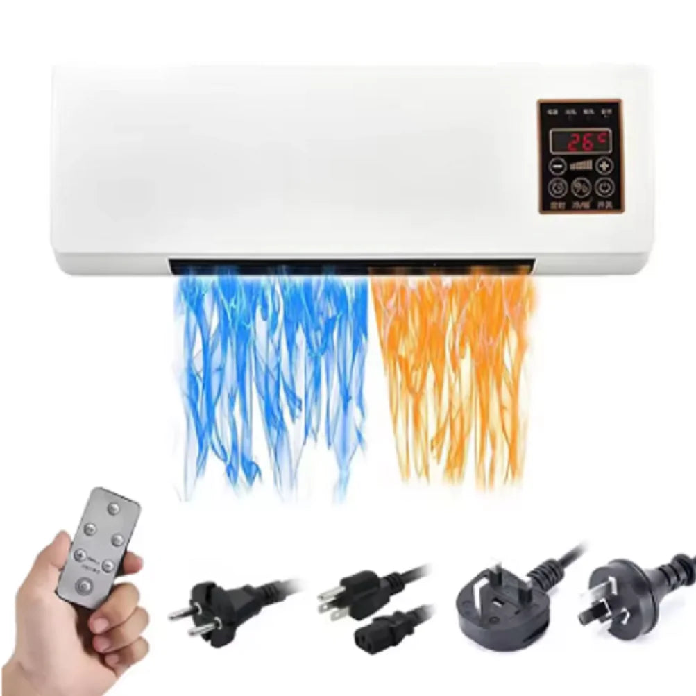 Wall Mounted Heater Cooler Energy Efficient Climate Control Small Air Conditioner Heater Machine for Home Bedroom UK Plug 220V