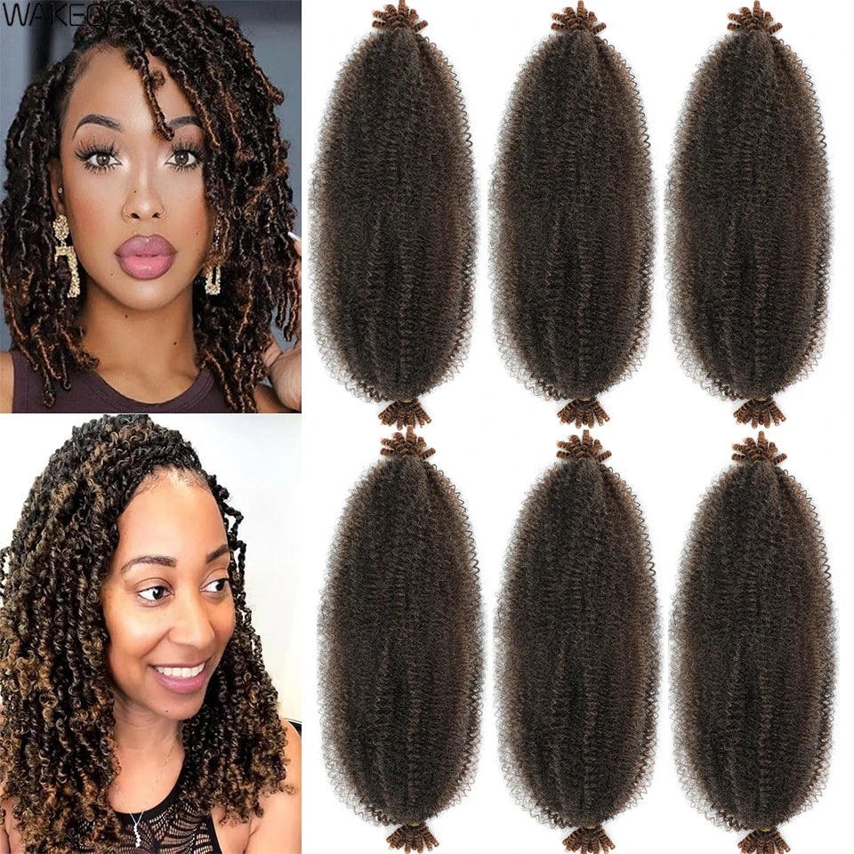 Marley Twist Braiding Hair Ginger Burgundy Ombre Brown Black Springy Afro Twist Hair PreFluffed Spring Twist Kinky Braiding Hair