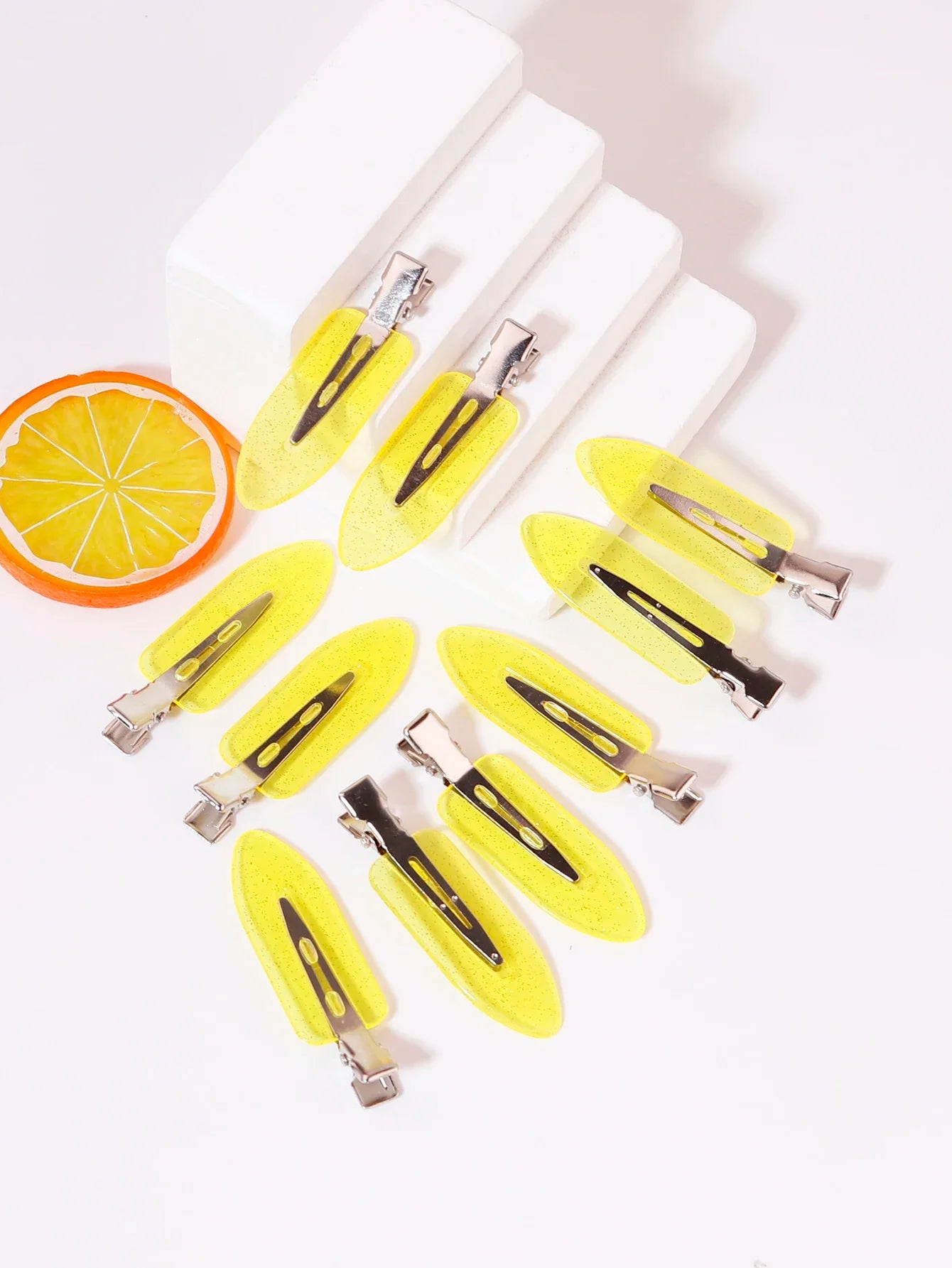 10pcs Seamless Fashion Girl Transparent Hair Clips, Makeup and Facial Accessory Clips, Fashion Girl Styling Hair Clips