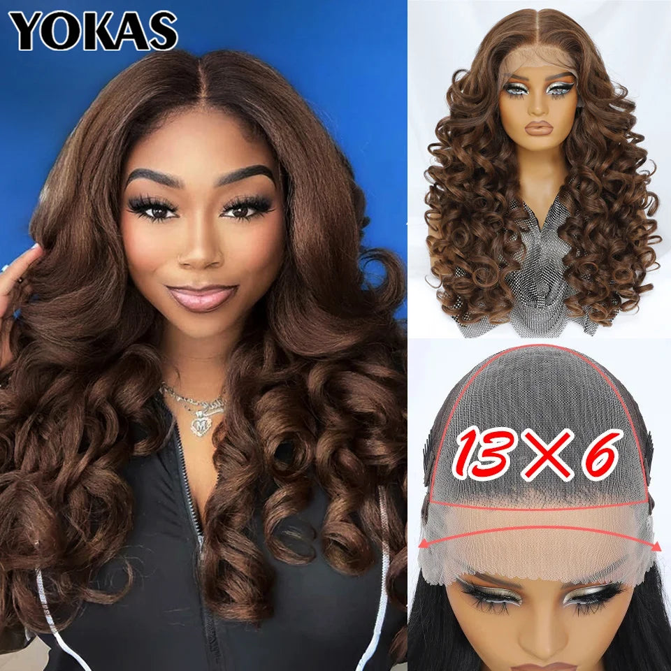 Lace Frontal Wigs 13X6 Synthetic Curly Lace Frontal Wigs With Bangs For Afro Women Pink Blonde Women Wigs With Baby Hair Latisha