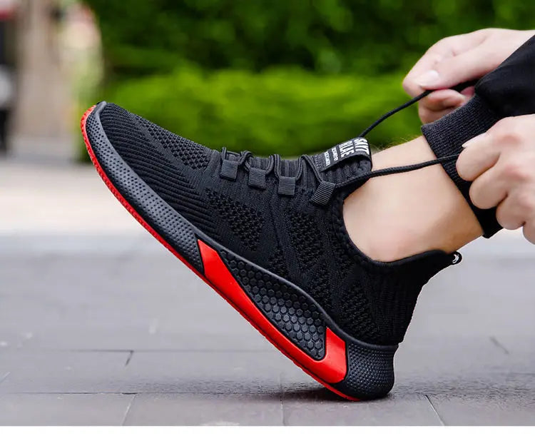 Men Casual Running Shoes Breathable Outdoor Sport Shoes Men Lightweight Facial Elastic Soft Bottom Casual Shoe Training Footwear