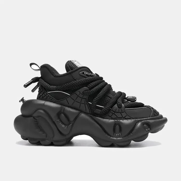 Super Soft Thick Sole Women/men Sport Shoes Lace Up Breathable Mesh Sneaker Casual Black/green Dad Shoes Platform Fashion Shoes