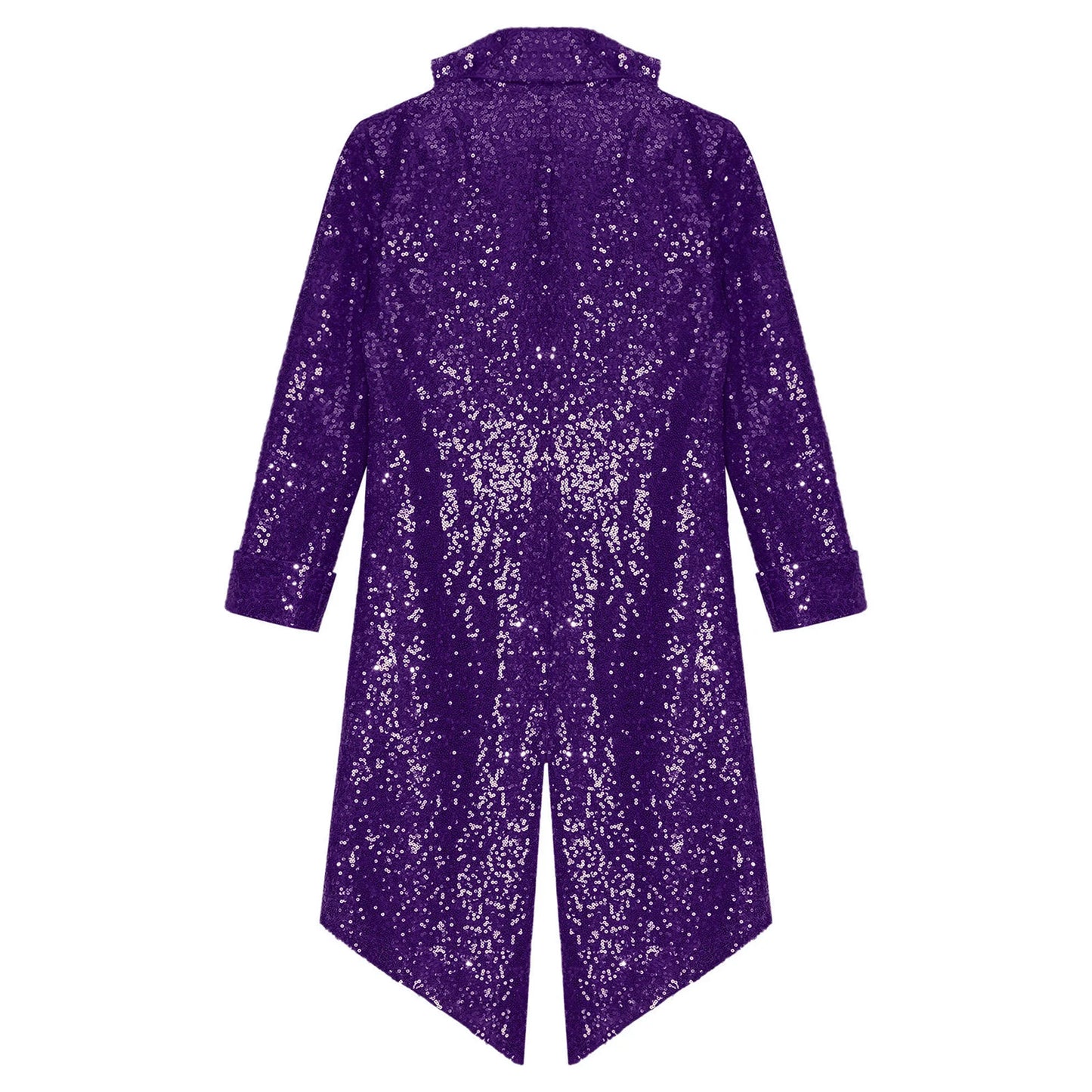 Kids Boys Halloween Medieval Renaissance Costume Sparkly Sequins Victorian Tailcoat Jacket Frock Coat Long Sleeve Gothic Tuxedo