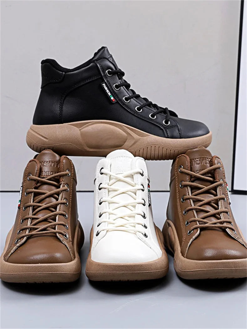 CINESSD Version of High-top Shoes for Female Students Trend of Casual Running Shoe Comfortable Lace-up Sneakers Female Shoes