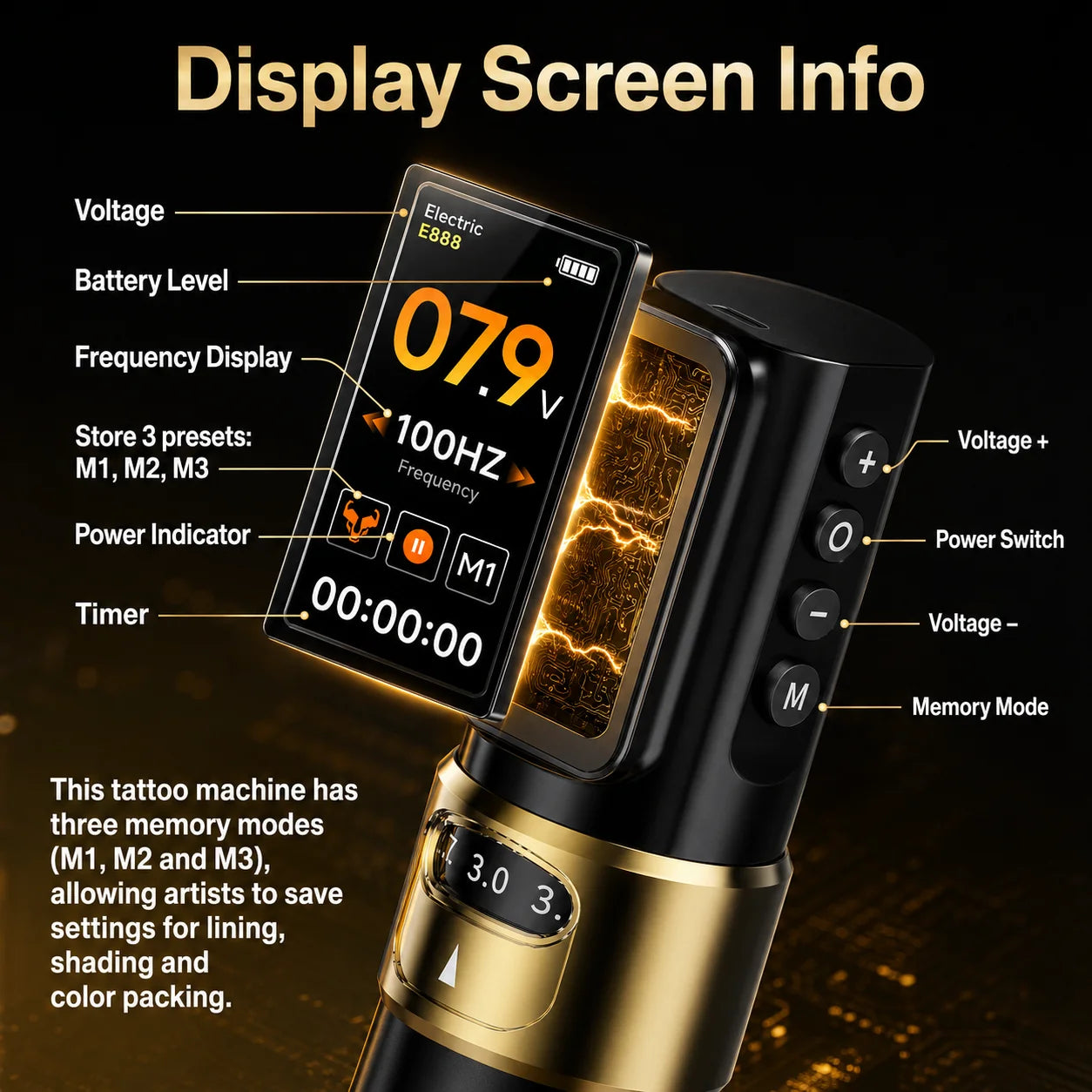 Elf PRO Wireless Tattoo Pen Machin 1700mAh Battery 2.4-4.2mm Adjustable Stroke Display Charge Tattoo Gun Permanent Makeup