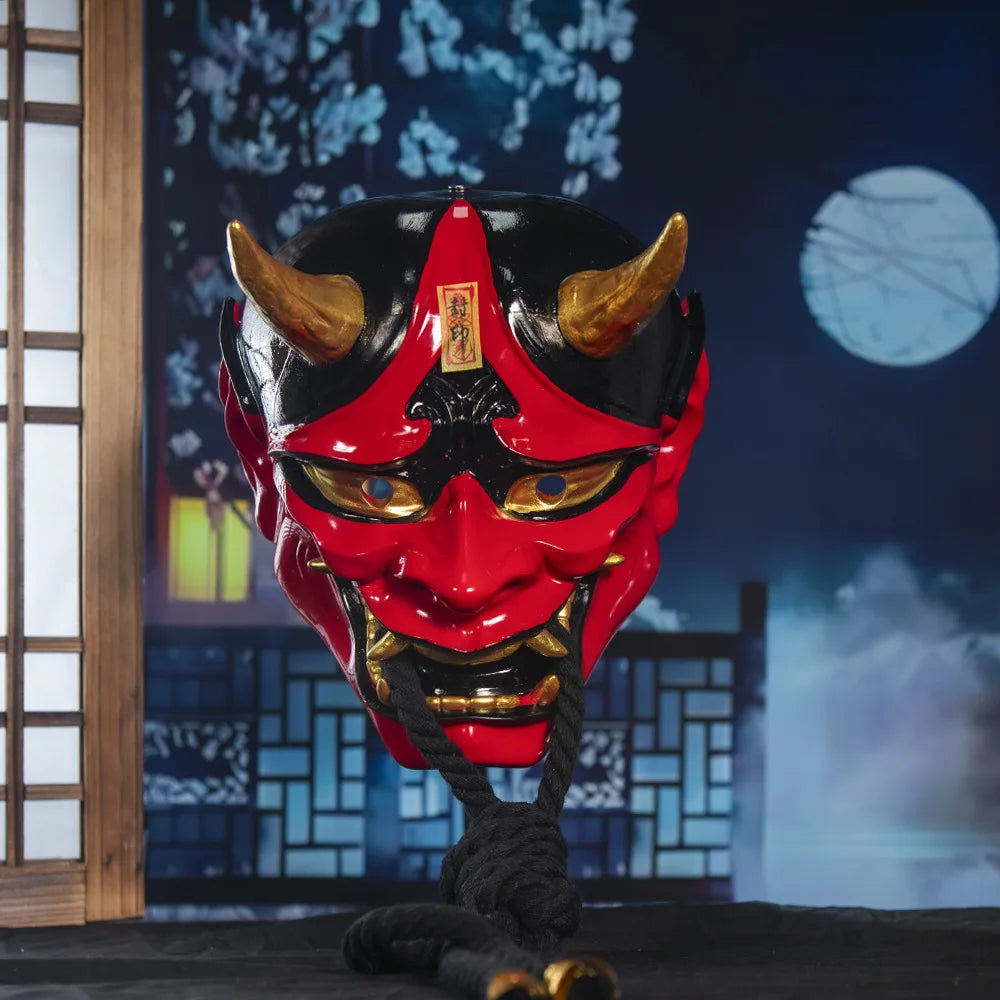 Halloween Prajna Mask Horror Mask Cosplay Costumes Japanese Demon Ghost Mask Party Carnival Comic-Con Masquerade Props Gift