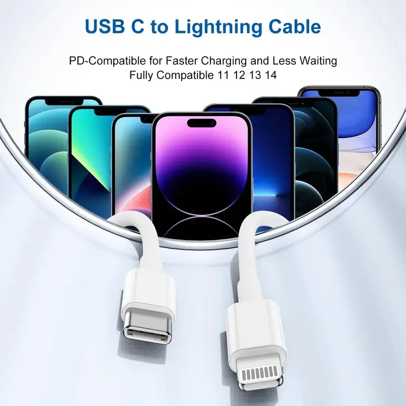 3PCS 5PCS TPE Cable USB C to LIghtning Charging for iPhone Charger Cord Compatible for iPhone 14 13 12 11 Pro Max