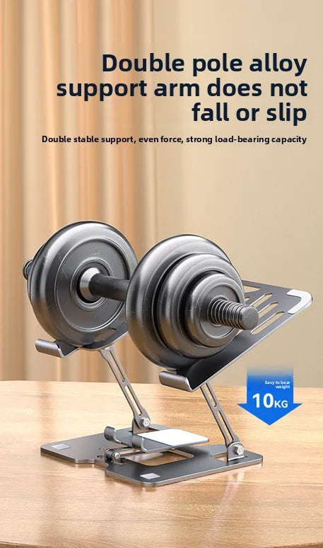 Mobile Phone Laptop Stand 2-in-1 Height Increasing Vertical Heat Dissipation Folding Office Adjustable Steel Stand