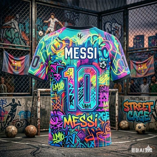 Messi 10 Soccer Jersey Men Breathable Quick Dry Football Shirt Colorful Graffiti Sportswear Fan Edition Training Uniform 2026