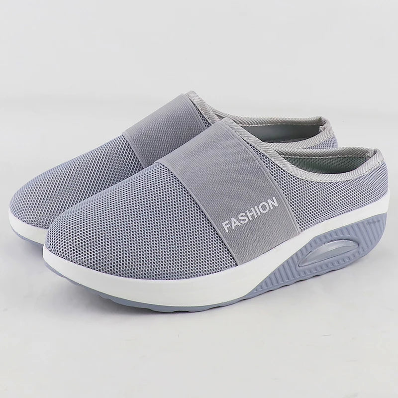Cushion Slip-On Women Walking Shoes Orthopedic Diabetic Ladies Platform Mules Mesh Lightweight Slippers Wedge Female Sneaker