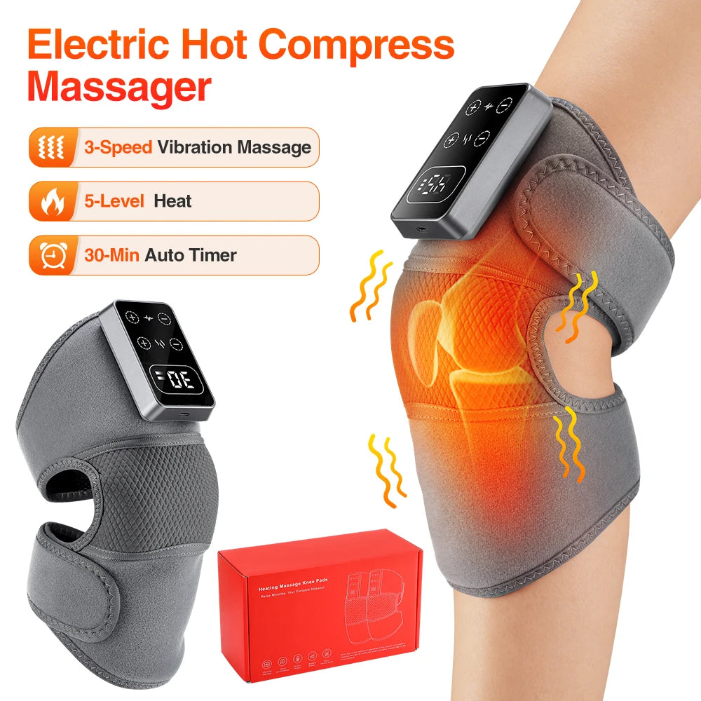 3 in 1 Heating Pad Shoulder Knee Elbow Brace for Arthritis Hot Compresss Joint Massage Strap Promote Blood Circulation Kneepad
