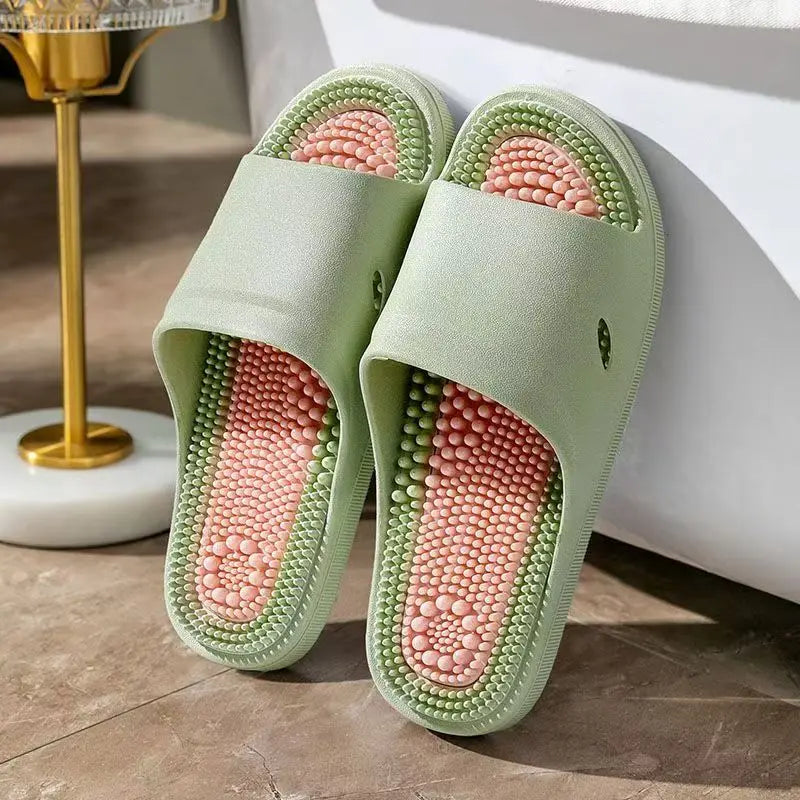 Summer New Woman's Open Toe Foot Sole Massage Slipper Soft Sole Non Slip Comfortable Home Slippers Bathroom Slippers