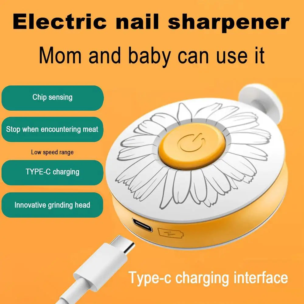 Electric Baby Nail File Safe Rechargeable Manicure Set Newborn Infants Fingernail Clippers With 6 Grinder For Toes Nail Polisher