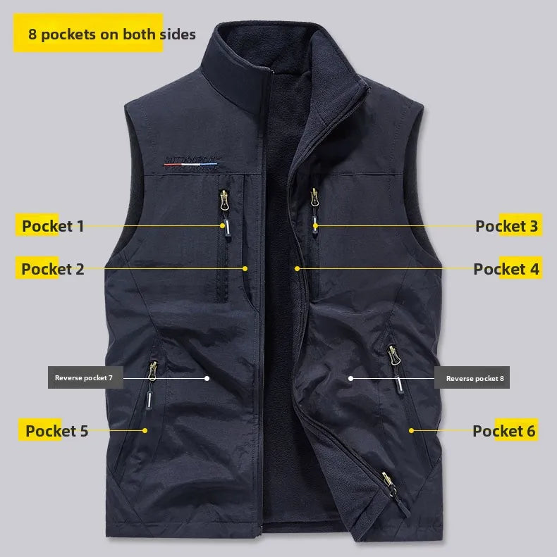Multi-pocket Vest, Outdoor Activities, Rock Climbing, Hiking, Camping, Fishing, Mountain Climbing, Traveling, Photography, Vest