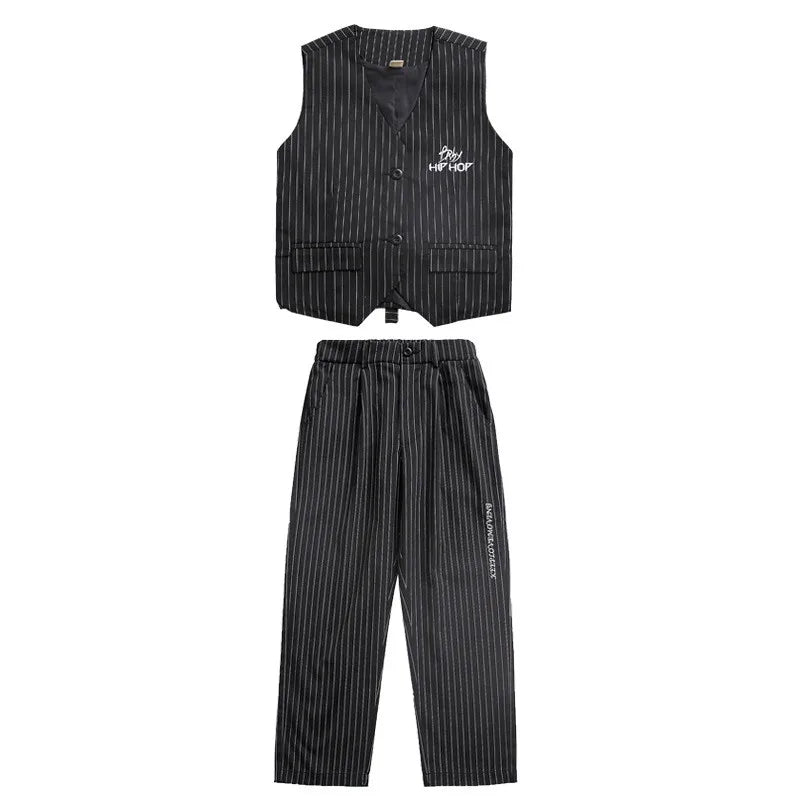 Kids Performance Costume Stage Outfit for Hiphop Dance Clothing Boys Girls Jazz Breaking Streetdance Waistcoats
