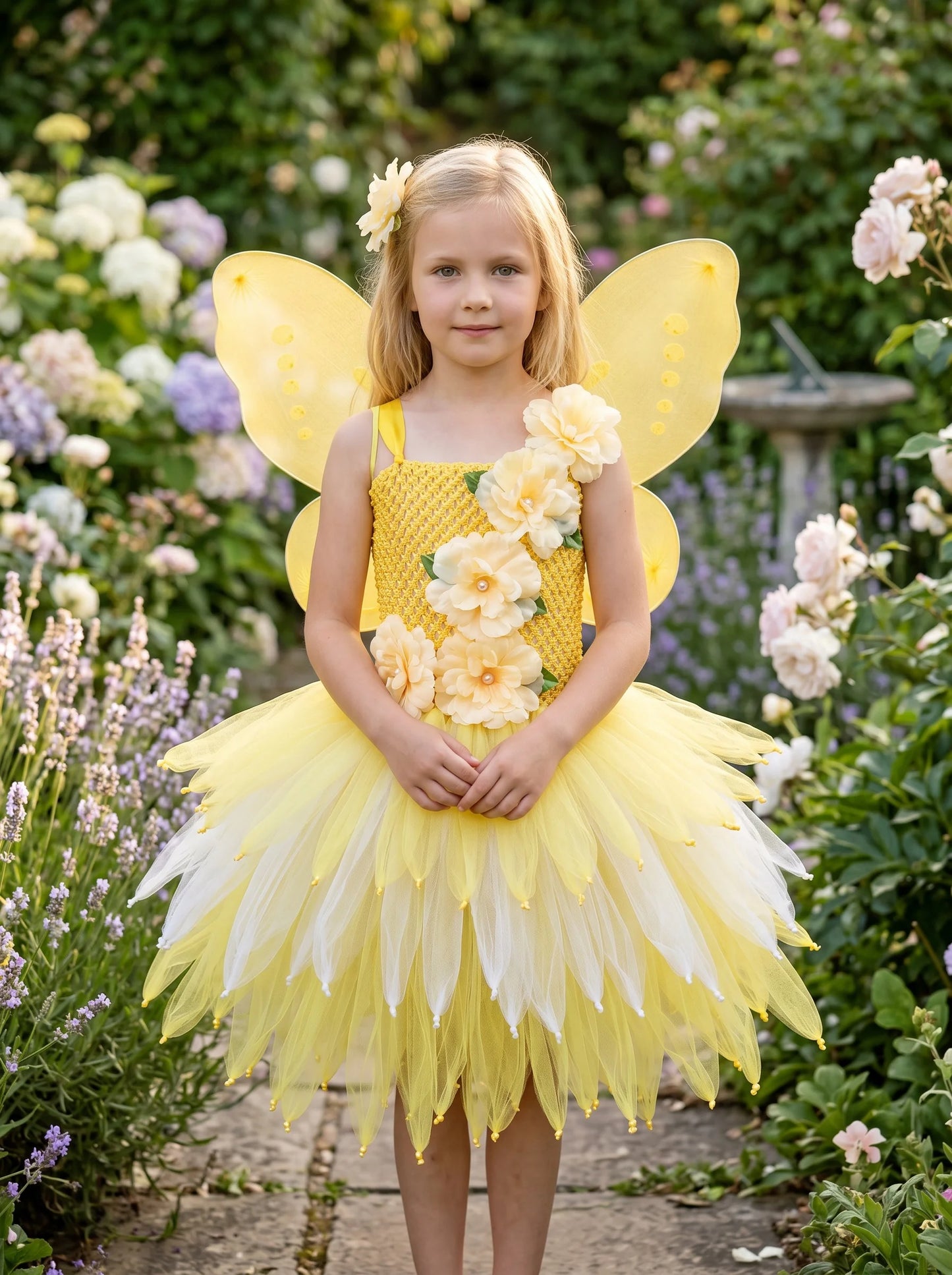 Girls Fairy Costume Princess Dress Kids Butterfly Wing Outfit Tulle Dress Halloween Birthday Party Fancy Dress Carnival Pageant