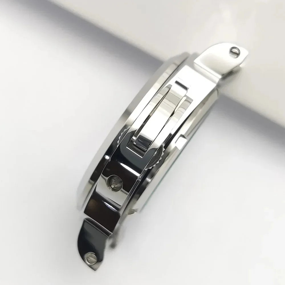For Panerai Style 40mm Stainless Steel Watch Case with Crown Guard Bridge, Fit NH35 NH36 Movement, Watch Mod Parts