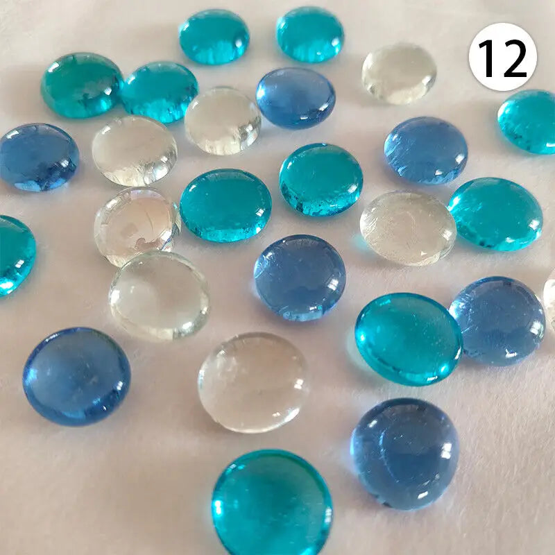 100% Natural Round Clear Quartz Crystal Bulk Tumbled Stone Mini Colourful Flat Stone Ornament Fish Tank Aquarium Decorations