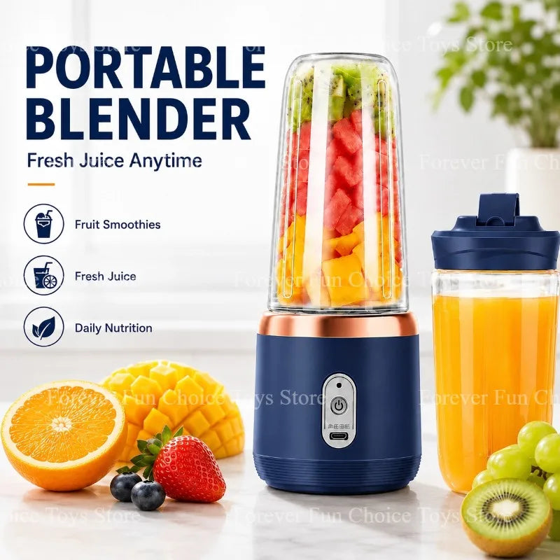 Electric Juicer Portable Small Fruit Juicing Cup USB Charging Outdoor Travel Electric Juicer 400ml Home Kitchen Milkshake Mixer