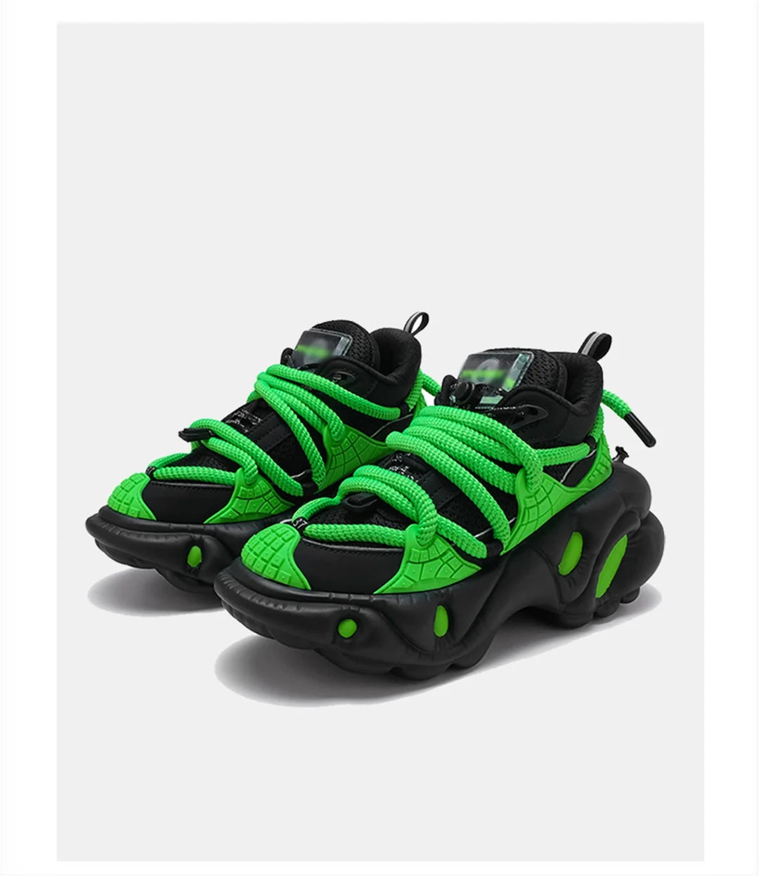 Super Soft Thick Sole Women/men Sport Shoes Lace Up Breathable Mesh Sneaker Casual Black/green Dad Shoes Platform Fashion Shoes