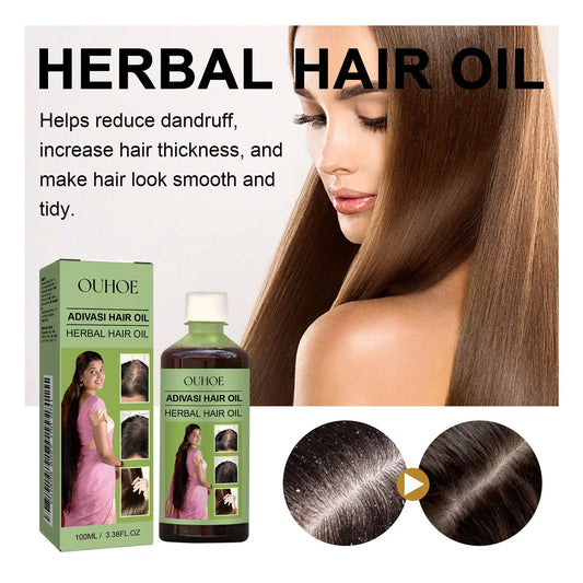 100ml Hair Growth Oil India Adivasi Herbal Hair Care Rosemary Repair Damaged Hydrate Moisturize Scalp Reduce Dandruff