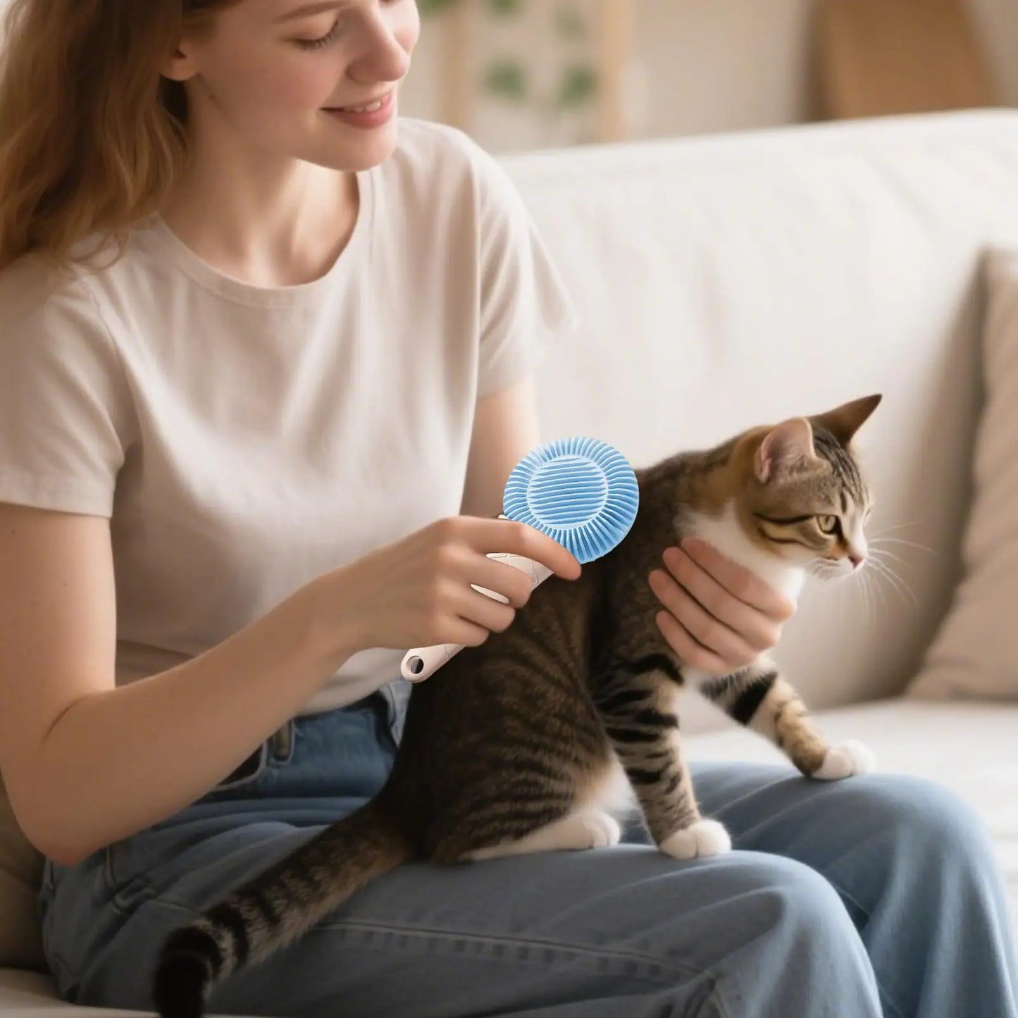 Dog Grooming Brush Animals Skin Massaging Soft Bristles Pet Cat Dog Hair Grooming Brush For Indoor Outdoor Long Short Coat Small