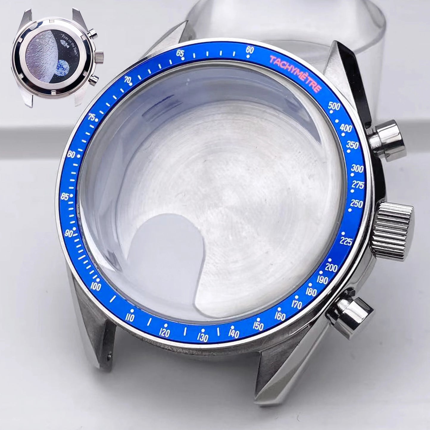 VK63 High Quality 39.7mm Case moonswatch metal case chronograph case Fit Vk63 movement Accessories vk63 Watch Box
