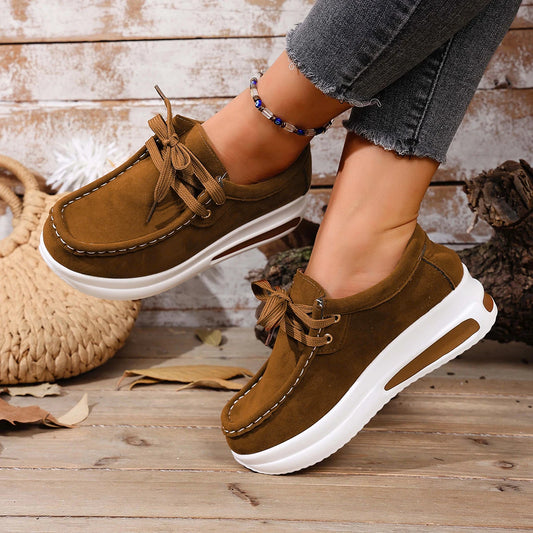 Spring/Autumn Sneakers Women Running Shoes Outdoor Breathable Lace-up Thick Bottom Casual Comfortable Shoe Large Size 36~43