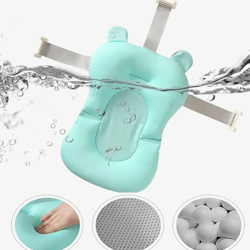 Baby Bathtub Pad Infant Ajustable Bath Support Seat Mat Cushion Newborn Comfortable Floating Security Water Pad Foldable