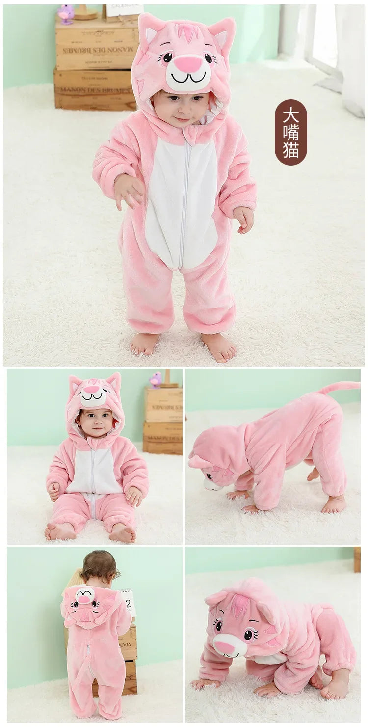 Newborn Baby Deer Animal Cartoon Romper Clothes Girls Pajamas Long Sleeve Hooded Onesies Infant Boys Costumes For Christmas
