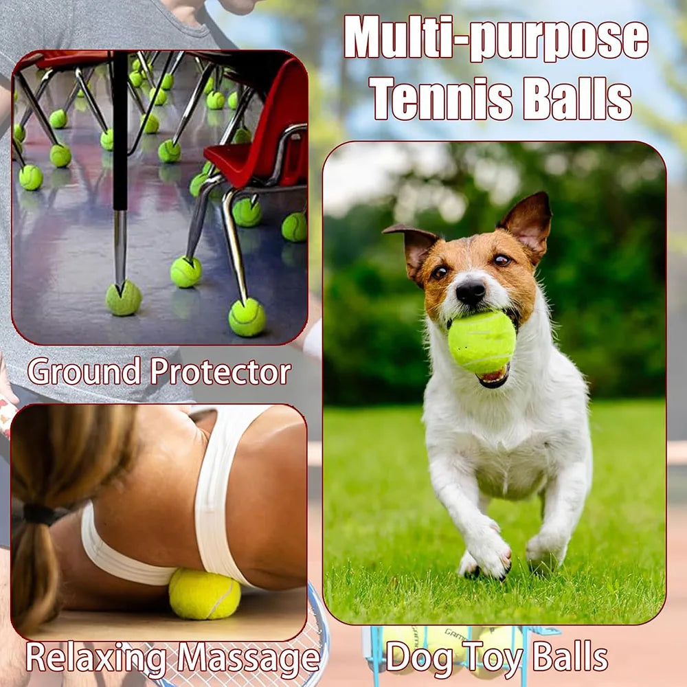 6/12 Pack Tennis Balls for Beginner High Elasticity Practice Tennis Balls with Mesh Bag for Pet Dog Training, Catching