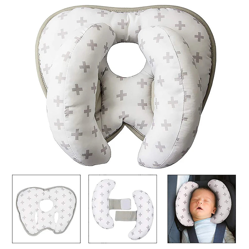 Baby Stroller Pillow Car Seat Head Fixed Neck Pillows Bend Shape Sleeping Protection Headrest Cushion Infant Anti-head Mat