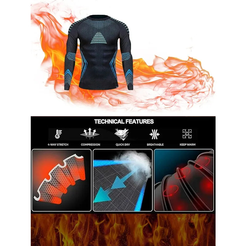 Outdoor Skiing Quick-drying Clothes Running Jumping Skiing Sportswear Moisture-wicking Thermal Underwear Functional Set