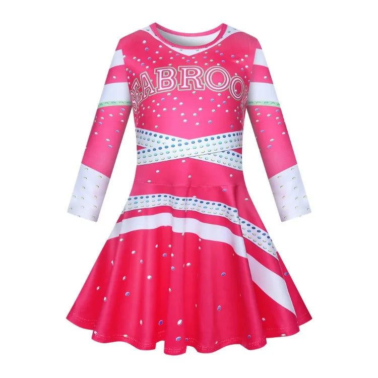 Girls Carnival Halloween Cheerleader Costume Cosplay Kids Zombie Addison Outfit Children Fancy Party Dress Cheer Uniform Clothes