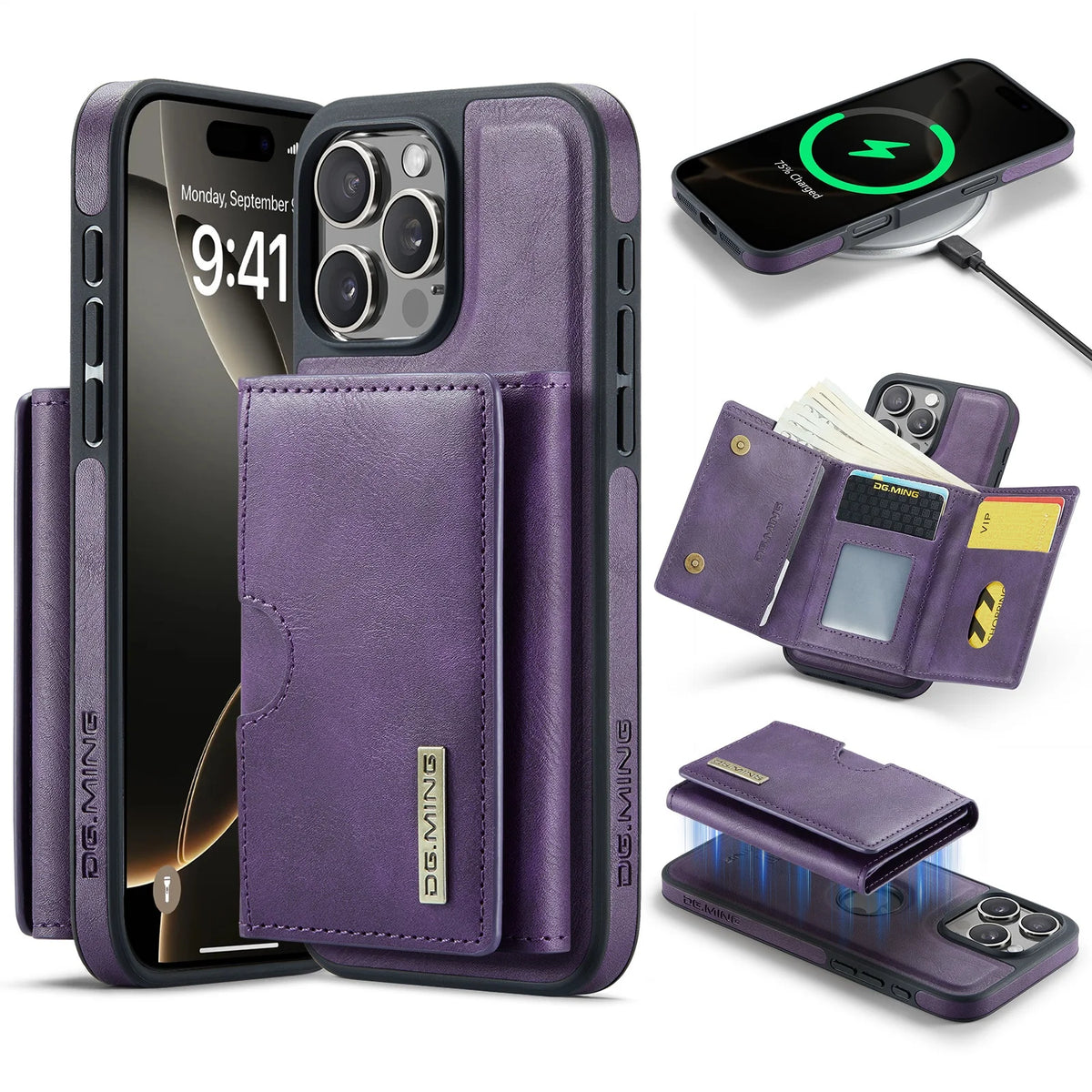 Magnetic Leather Wallet Card Phone Case For iPhone 17E 17 Air 16E 16 Pro Max 15 Plus 14 13 12 11 Flip Wireless Charging Cover