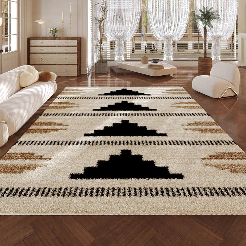 VIKAMA New Design Warm Wave Retro Winter Warm Non-slip Floor Mats Living Room Bedroom Sofa Washable Dirt-resistant Carpet
