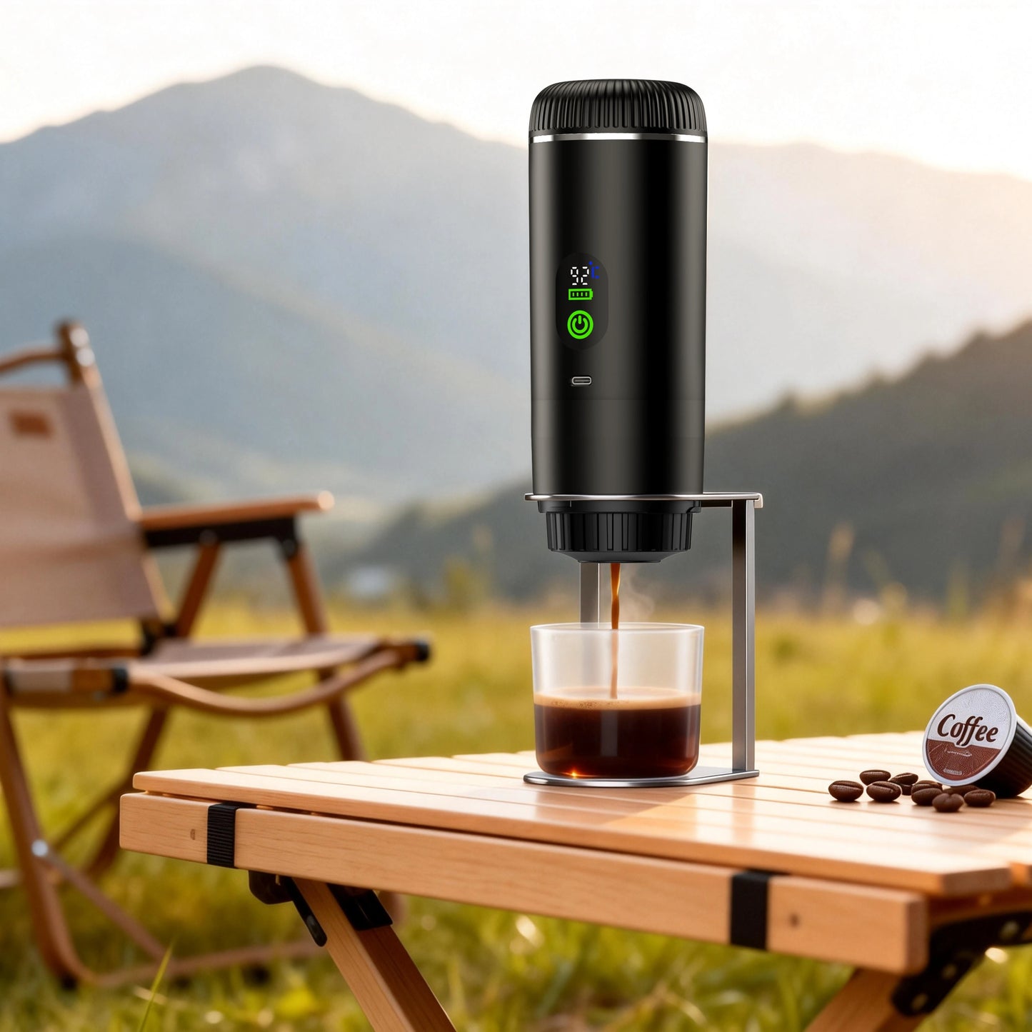 Portable Coffee Maker,3-in-1 Espresso Machine for Travel 20 bar Mini Coffee Maker Compatible with Ground Coffee & Capsule