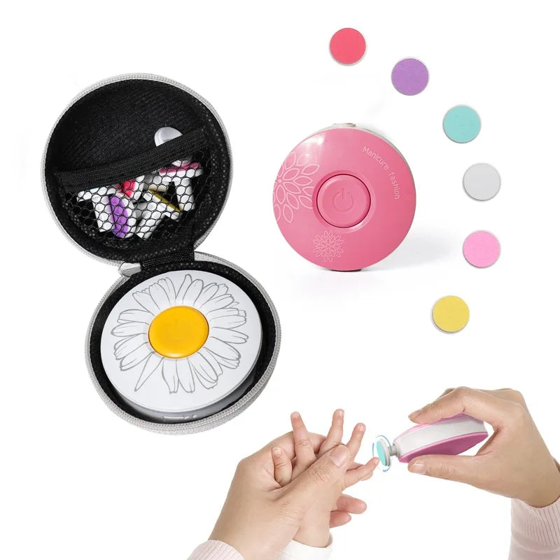 6Pcs Electric Baby Nail Trimmer Kid Nail Polisher Tool Infant Manicure Scissors Newborn Hygiene Kit Nail Clipper Cutter with Bag