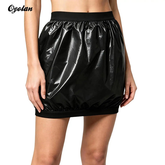 Womens Tennis Running Yoga Athletic Mini Skirt Waterproof Hem Plastic Skirt Bikini Swimwear Cover-up Rave Clubwear Costume