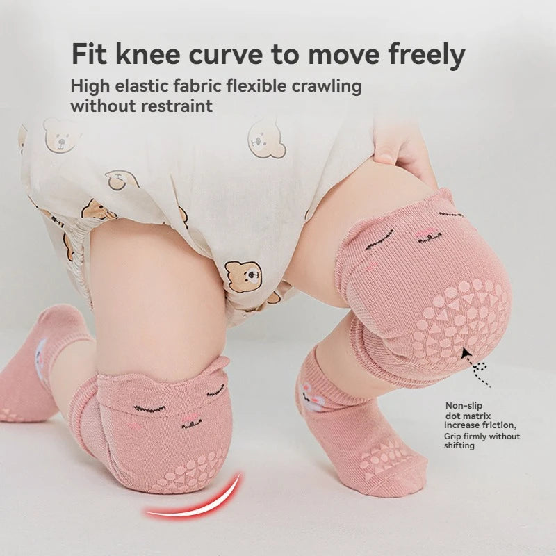 Kids Knee Pads & Baby Floor Socks Set, Anti-Slip Crawling Socks for Toddlers, Walking Learning Sports Protection, Infant Safety
