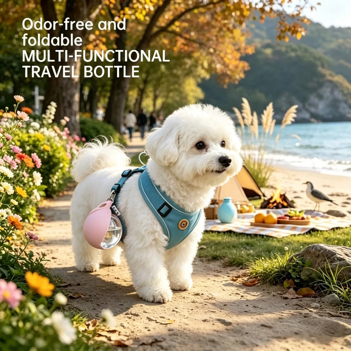 Pet Companion Water Bottle,Portable Water Bottle for Walking Dogs,Hand-held Hanging Rope for Cats and Dogs To Drink Water Bottle