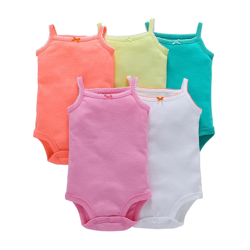 5 Pairs Newborn Baby Bodysuit Short Sleeve Infant Jumpsuit Short Sleeve Cotton Overalls Newborn Infant Jumpsuit  Kids Baby Roup