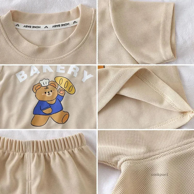 2Pcs Children Tshirt Shorts Sets Baby Summer Clothes Boy Girl Fashion Short Sleeve Pants Suit Leisure Outfits Kids Costume