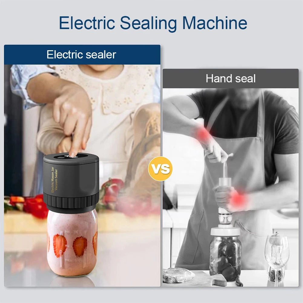 Automatic Electric Mason Jar Vacuum Sealer One-button Operation Leak-proof Sealing Portable Food Preservation Equipment Suit